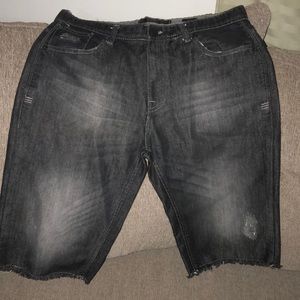 Pd&c mean jean shorts black great condition size 32 ripped bottom
